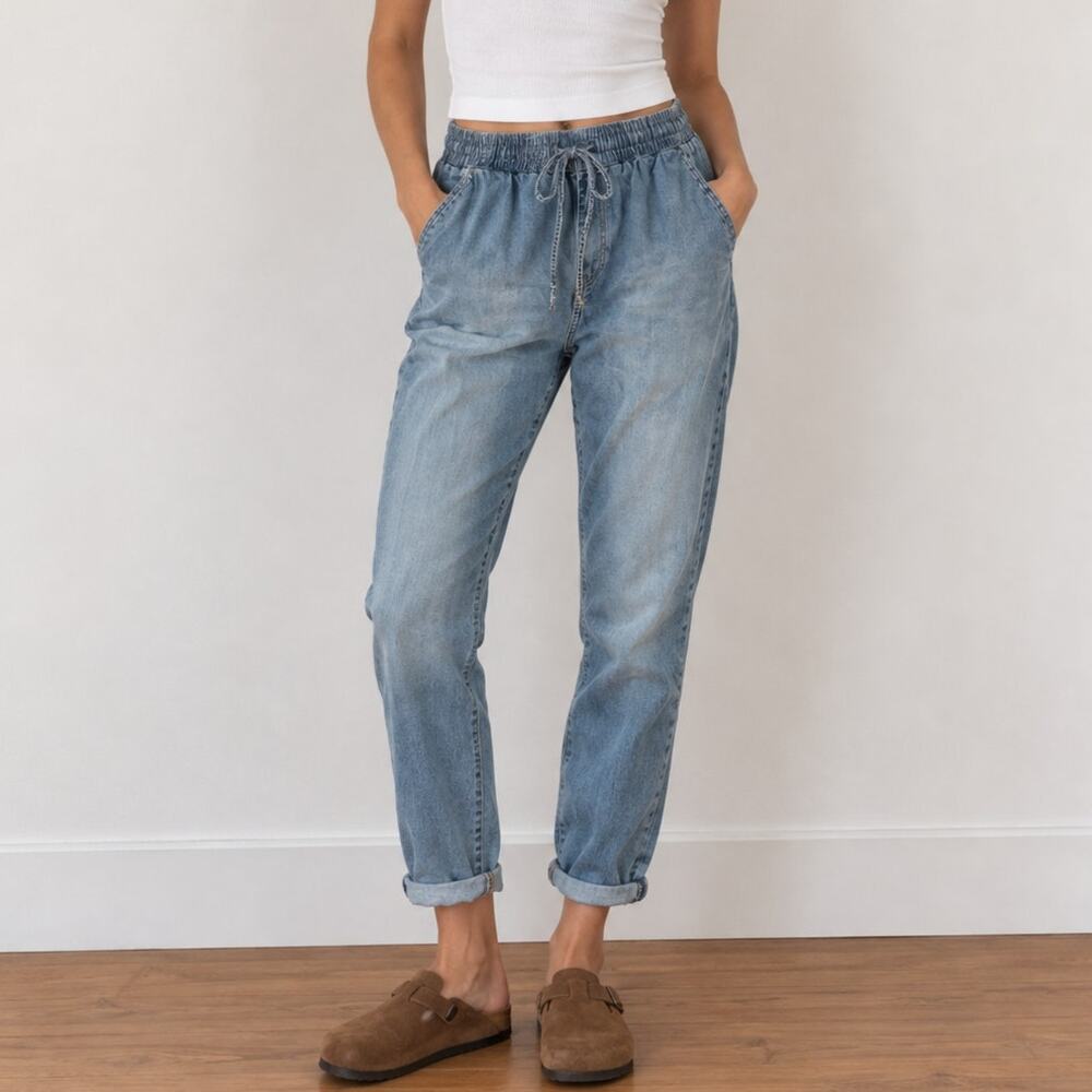 Current/Elliott Drawstring Lounge Trouser Chambray Lyocell Pull-On Size 1/Small